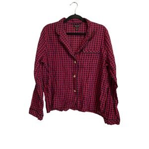 Madewell Pajama Shirt Gingham Check Size XL